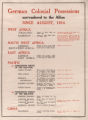 German colonial possessions : surrendered to the allies : since August, 1914 : west Africa... : south west Africa...
