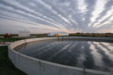Manure storage lagoon for swine waste, at the University of Minnesota, Southern Research and Outreach Center, Waseca.