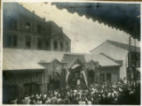 Crowding into the theater to hear Eddy speak. Twelve thousand five hundred heard him in three days.