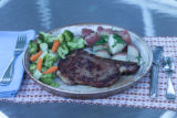 Grilled steak.