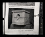 Bird banding, Perch trap on bluebird house, image from a printed publication