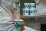Making ice cream in the pilot plant at the University of Minnesota, Food Science and Nutrition building.
