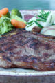 Grilled steak.