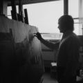 Student in painting art class
