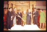 Rabbi Aronson with others at Beth El during the symbolic groundbreaking of the new synagogue to be constructed, Minneapolis, Minnesota