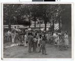 Campers lined up in the Jewish Education Center Annex yard, St. Paul, Minnesota
