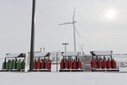The first non-laboratory system in the world to transform wind energy to ammonia fertilize. University of Minnesota, West Central Research and Outreach Center, Morris.