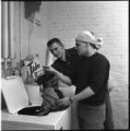 Students doing laundry in the dorms