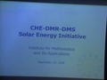 NSF CHE-DMR-DMS SOLAR Energy Initiative