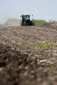Spring discing of fields on the University of Minnesota, Rosemount Research and Outreach Center.
