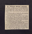 Departmental Biographical Information. Johnson, H. W. (Box 10, Folder 22)