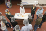 Making cheddar cheese in the Pilot Plant in the Food Science and Nutrition Building, St. Paul campus, University of MInnesota.