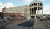 Outer brick superstructure of the Kathryn A. Martin Library being built