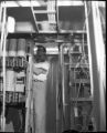 A person in a utility room in the addtion of the Science Building at UMD