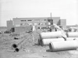 Building materials sitting outside the Kirby Student Center construction site
