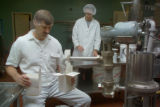 Making ice cream in the pilot plant at the University of Minnesota, Food Science and Nutrition building.