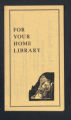 Publications. Pamphlets. For Your Home Library. (Box 172, Folder 08)