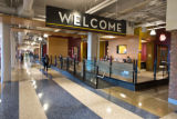 Welcome sign inside the Kirby Student Center
