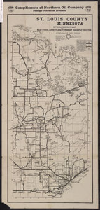 St. Louis County, Minnesota official highway map of main state, county and township highway routes