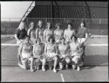 UMD 1978 women's tennis squad on the tennis court