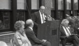 Speaker at the dedication ceremony of the newly built Heller Hall