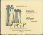 Print, linoleum cut, Meditation, by William Stafford