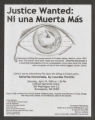 Justice Wanted: Ni Una Muerta Mas, Spring 2003 (Box 1, Folder 43)