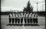 UMD 1994 women's tennis squad on the tennis court