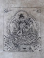 Nepalese block print of Saraswati