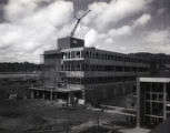 Education and Psychology Building construction progress with three floors built and most of the windows installed