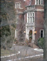 Glensheen's front entrance during Christmas