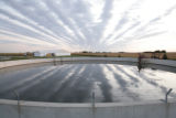 Manure storage lagoon for swine waste, at the University of Minnesota, Southern Research and Outreach Center, Waseca.