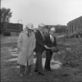 Three people at the groundbreaking of the Engineering Building on the UMD campus