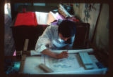 Silk. Designing a pattern.