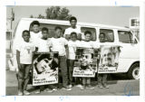 Minneapolis YMCA youth worker with boys from the West Central branch, Minneapolis, Minnesota, 1968-1970.