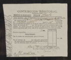 Government Business. Province of Guadalajara. Receipt for taxes paid by Maria Diez y Alvares.
