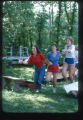 Camp Butwin staff members hold hands while running, Eagan, Minnesota