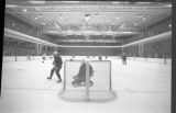 View of ice rink from the goal area