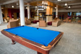 A pool table in Kirby Student Center lounge