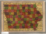 Hammond's complete map of Iowa : showing electric and steam railroads, counties, congressional districts, and all cities, towns and villages : together with a new postal and shipping guide giving in detail railroads and the express company doing business over each road, money order post offices.