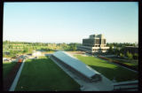 Aerial view of the UMD campus showing the roof of Solon Campus Center