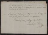 Documents and receipts relating to official work. Provenance: Buenos Aires. May 12, 1806.