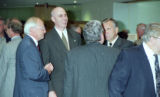 People conversing during the dedication of the Kathryn A. Martin Library