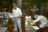 Making ice cream in the pilot plant at the University of Minnesota, Food Science and Nutrition building.