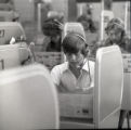 Student listening in the Language Lab
