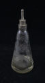 Glass and pewter nursing bottle with etched decoration