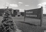 Stadium Apartments sign