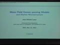 MFG queuing models and market micro structure