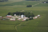 Swine farm and corn and soybean fields, Waseca County.
