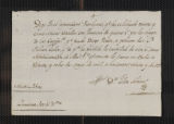 Ecclesiastical Affairs. Documents related to chaplaincies. Receipts for Alms Collected on behalf of the "capellania" of Horche, Spain 1824-1830. Receipt for alms collected, Horche, Spain, 1826.